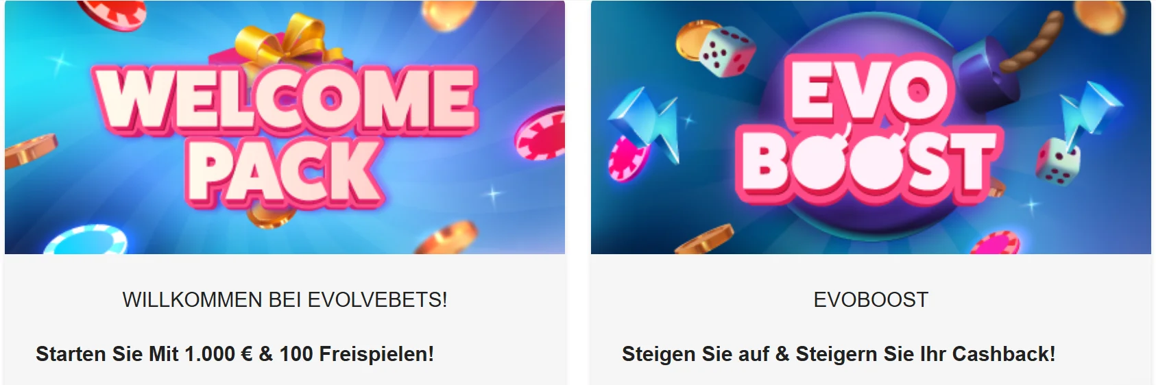 Evolve Casino Boni und Aktionen